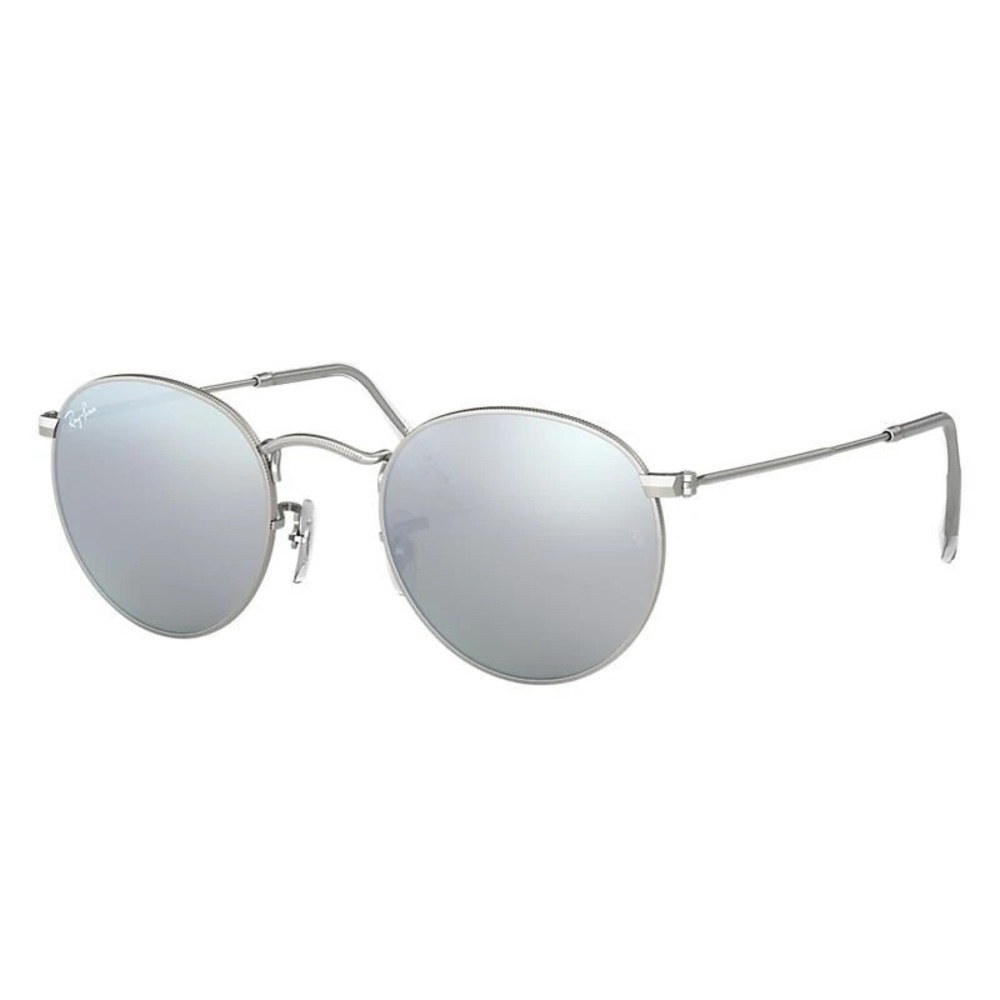 Ray-Ban Round Flash Lenses Sunglasses - Silver